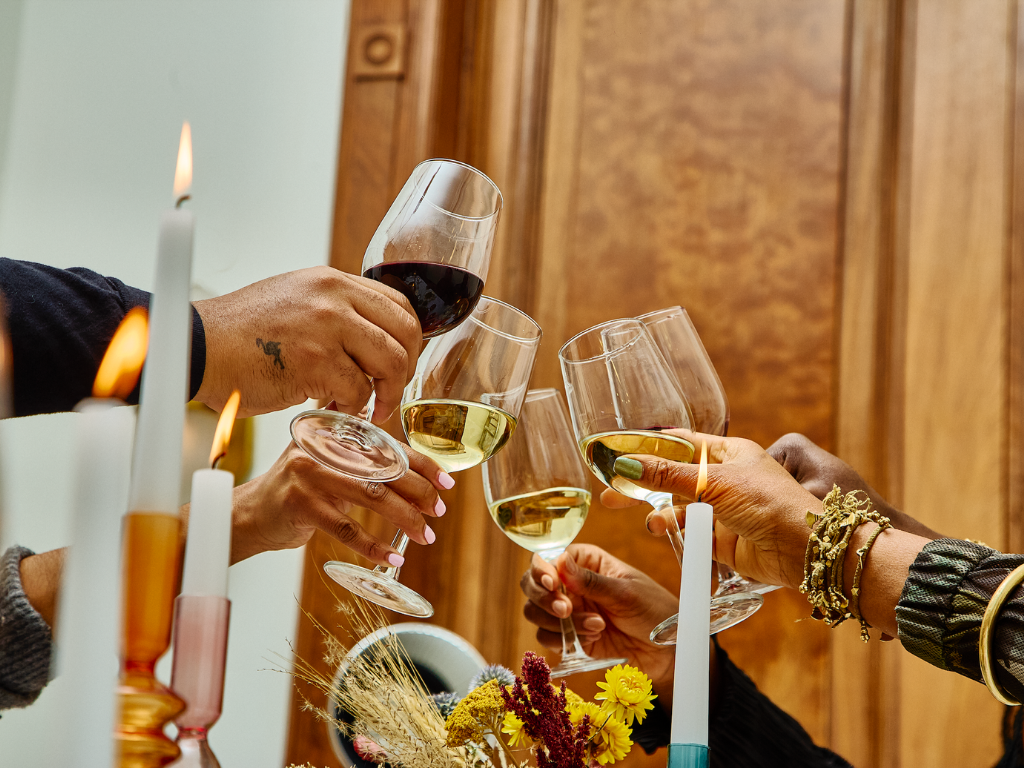 A group of friends toasting 